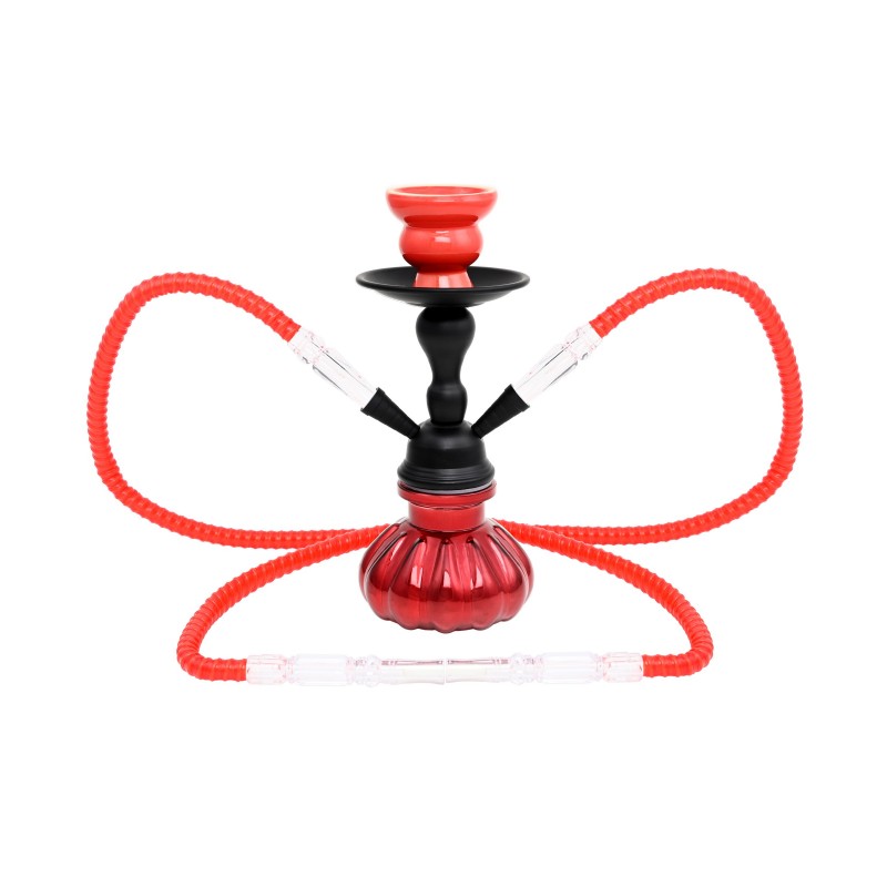 narguile Hana double tuyau 25cm rouge - jagsmoke